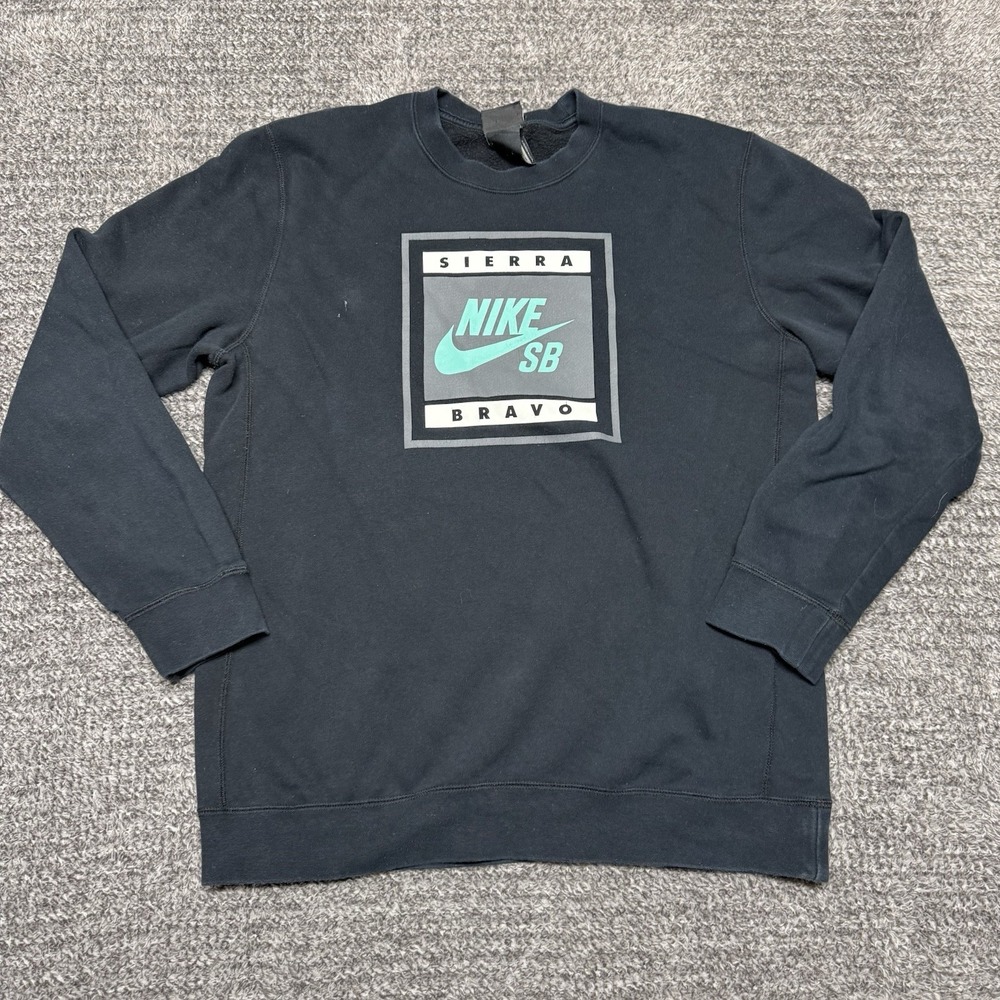 Nike SB Icon Skateboarding Vtg Sweatshirt Large Black Crewneck‎ Sierra Bravo